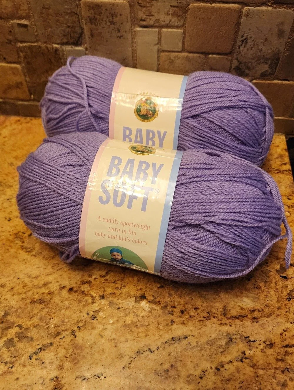 Lion Brand Baby Soft Light Purple Sportweight Yarn - 2 Pack